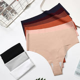 0004  Women's Underwear High Waisted Seamless Thongs for Women Breathable No Show Panties