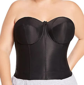 Elila Long Strapless Longline Underwire Bra Black, White